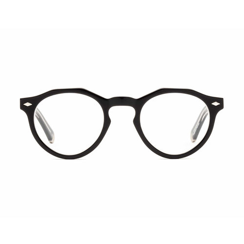 Caddis Reading Glasses Dogleg frame in Gloss Black front view