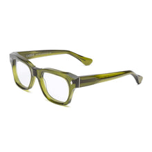 Load image into Gallery viewer, Caddis Reading Glasses Muzzy frame in Heritage Green angled view
