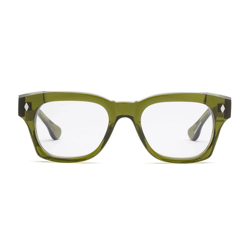 Caddis Reading Glasses Muzzy frame in Heritage Green front view