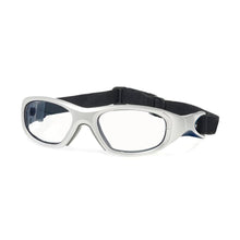 Load image into Gallery viewer, Rec Specs Liberty Sport Morpheus 3 frame in Satin Silver/Satin Navy Blue Stripe angled view
