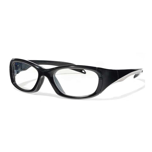 Rec Specs Morpheus 2 frame in Shiny Black/Silver Stripe angled view